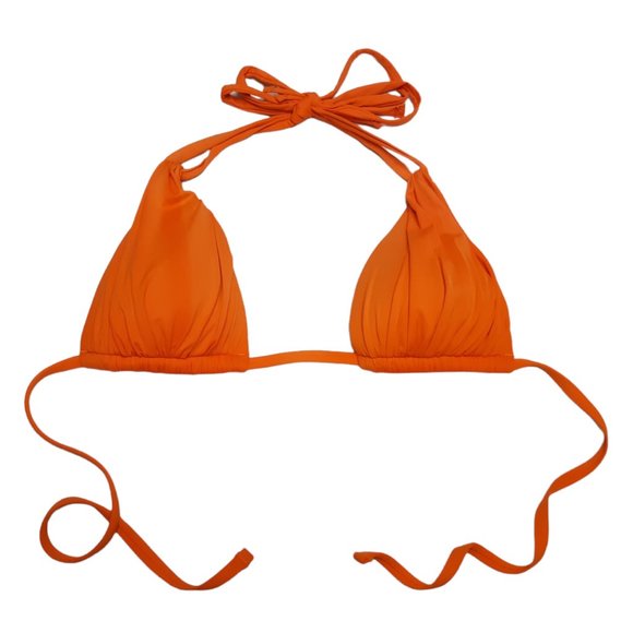 La Blanca Other - La Blanca Halter Bikini Top Size 4 Orange Triangle Tie Back Adjustable Womens